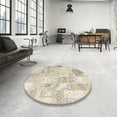 thumbnail image 4 of Ahgly Company Machine Washable Indoor Rectangle Contemporary Light French Beige Brown Area Rugs, 5' x 7', 4 of 7
