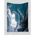 thumbnail image 1 of Cave Tapestry, Inside of the Famous Vatnajokull Glacier in Iceland with Icicles, Wall Hanging for Bedroom Living Room Dorm Decor, 40W X 60L Inches, Charcoal Grey Pale Blue White, by Ambesonne, 1 of 2