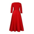 thumbnail image 4 of BangWanChi Red Dresses for Women Women's Spring and Fall New Fashion Style Lace Up Long Sleeve Large Size Long Dress, 4 of 4