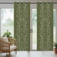 thumbnail image 5 of Outdoor Curtains for Patio Waterproof, Japanese Outdoor Privacy Panels Grommet, Green Rustic Retro Pastoral Floral Leaves Blackout Outside Curtains for Porch/Cabana/Pergola/Gazebo 54"x95", 2 Panels, 5 of 8