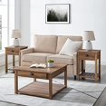 thumbnail image 1 of Walker Edison Dixon Country 3-Piece Coffee and Side Tables with Lower Shelf, 3 Pack, Rustic Oak, 1 of 5
