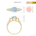 thumbnail image 4 of ANGARA Natural Prong Set Round Aquamarine and Diamond Three Stone Ring in 14K Yellow Gold for Women (Size-6mm) | March Birthstone, Anniversary, Jewelry Gift for Women | Natural Aquamarine Ring, 4 of 9