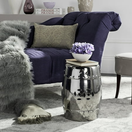 Safavieh Modern Ming Indoor/Outdoor Ceramic Garden Stool, Silver