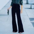 thumbnail image 3 of Autumn Winter Women's Golden Velvet Micro Cropped High Waisted Casual Pants, 3 of 3
