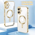 thumbnail image 3 of Entronix Magnetic Clear Case for iPhone 16 Plus, Slim Fit, Anti-Drop Shockproof, Gold, 3 of 5