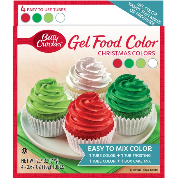 Betty Crocker Gel Food Coloring Christmas Set, 2.7 oz