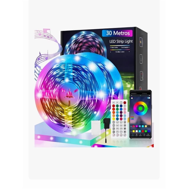 Tira De Luces Led Rgb 30m Bluetooth App