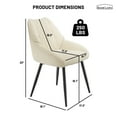 thumbnail image 2 of Modern Fabric Dining Chairs Set of 2, Upholstered Chairs with Backrest for Kitchen, Beige, 2 of 7