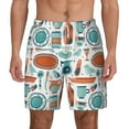 thumbnail image 2 of Picia Cute Tableware pattern Mens Swim Trunks with Compression Liner Stretch Beach Shorts Quick Dry with Zipper Pockets No-Chafing Board Shorts-3X-Large, 2 of 9