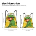 thumbnail image 2 of Balery T-Rex Playing Football Pattern Drawstring Backpack Bag Sport Gym Sackpack Cinch Bags Pattern Drawstring Backpack Bag Sport Gym Sackpack Cinch Bags -Small, 2 of 6
