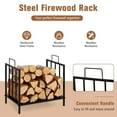 thumbnail image 6 of Costway 18''Firewood Storage Rack  Steel Firewood Storage Log Holder w/ Handle, 6 of 10