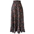 thumbnail image 4 of Wxolcjlv Womens Floral Print High Low Maxi Skirt Ruffle Slit Party Long Skirts, 4 of 5
