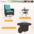 thumbnail image 4 of Kullavik 7 Pieces Outdoor Patio Furniture Set with 40000 BTU Round Fire Pit Table,PE Wicker Rattan Swivel Arm Chair Set, Patio Conversation Sets,Blue, 4 of 9
