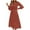 Red, variant on Hfyihgf Women's Fall Dresses Long Sleeve Round Neck Smocked Solid Color Flowy Pleated Tiered Loose Swing Casual Midi Dress(Red,M)