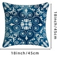 thumbnail image 2 of Boho Dahlia Blue Pillow Covers One Set 18x18 Oil Painting Retro linens Cotton Boho Decor Throw Pillows Accents Outdoor Farmhouse Patio Home Sofa Couch Holiday Cases Decorations, 2 of 4
