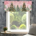 thumbnail image 4 of Snowman Christmas Farmhouse Short Window Curtain Valances, Green Xmas Tree Ball Snowflake Winter Rod Pocket Kitchen Valances for Living Room Bedroom Bathroom Cafe 54" x 18", 4 of 8