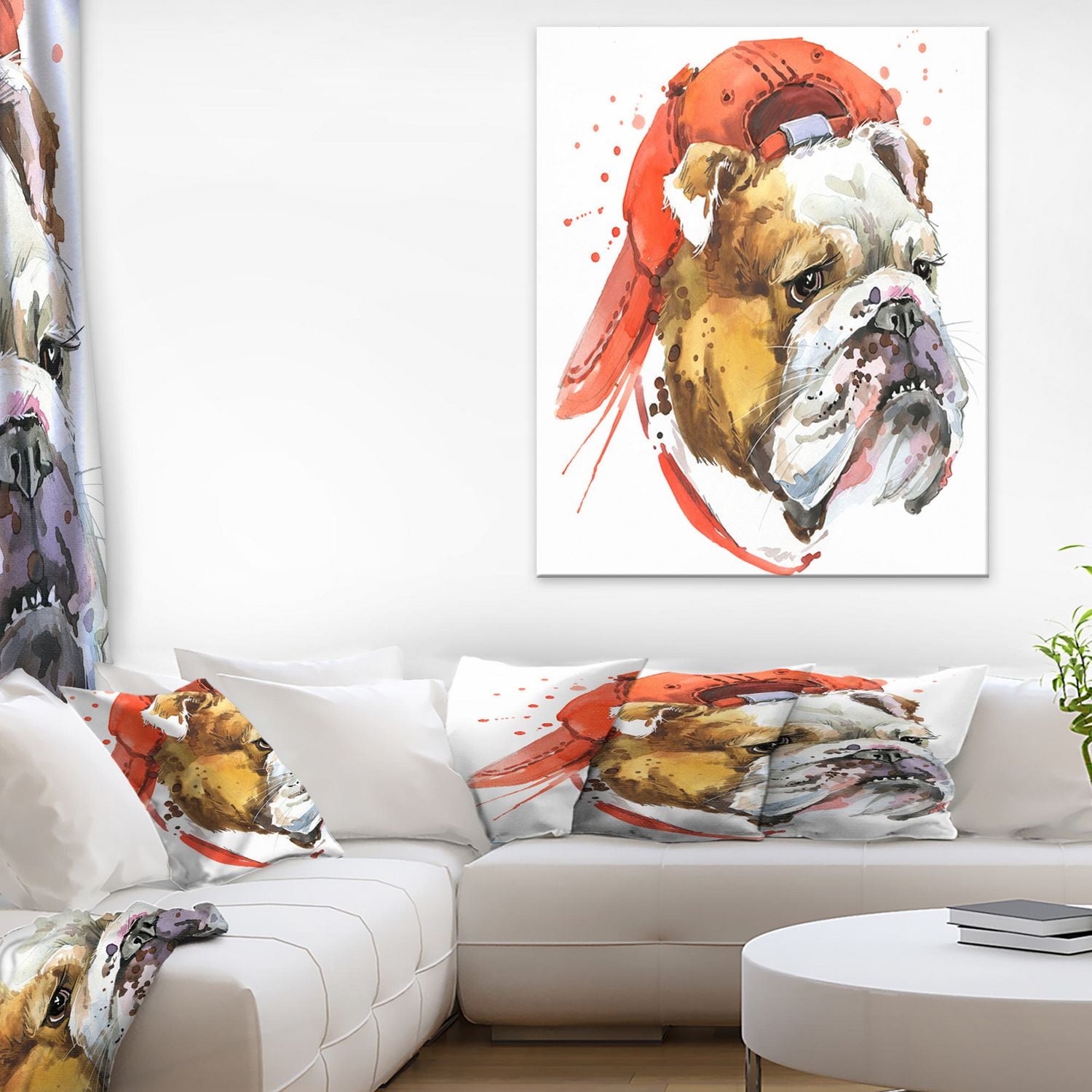 Design Art Bulldog Illustration Art Canvas Print