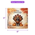 thumbnail image 5 of Happy Thanksgiving Wirehaired Pointing Griffon Turkey Costume Pumpkins Autumn Leaves Set of 4 Stone Coasters Dog Lover 4x4in Absorbent Soapstone Coaster - 13014, 5 of 5