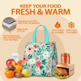 thumbnail image 5 of Pioneer Flower Floral Print Pattern Insulated Lunch Bag for Women & Adults,Large Portable Soft Cooler Lunch Bag,Thermal Food Storage Tote with Pearl Cotton,8.66L,8.75x5.75x9.5 Inch, 5 of 6
