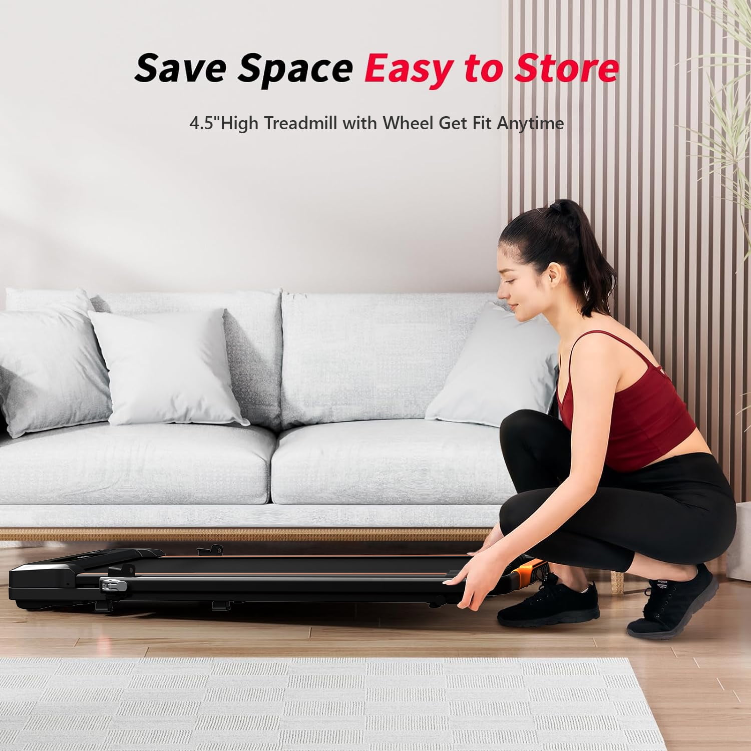 FINATI Under Desk Treadmill, Walking Pad for Home and Office, 2 in 1 Portable Walking Pad Treadmill,2.5 HP Portable Walking Jogging Running Machine with Remote Control and LED Display