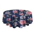 thumbnail image 5 of Pioneer Flower Floral Print Pattern Round Tablecloth 60"x60",Wrinkle Wipeable Table Cloth for Kitchen Dining Room Picnic Patio Party, 5 of 6