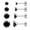 Black, variant on Limerencia Hypoallergenic Titanium Jewelry Flat Back Cartilage Earrings, Cubic Zirconia Studs, Pack of 4 Pairs
