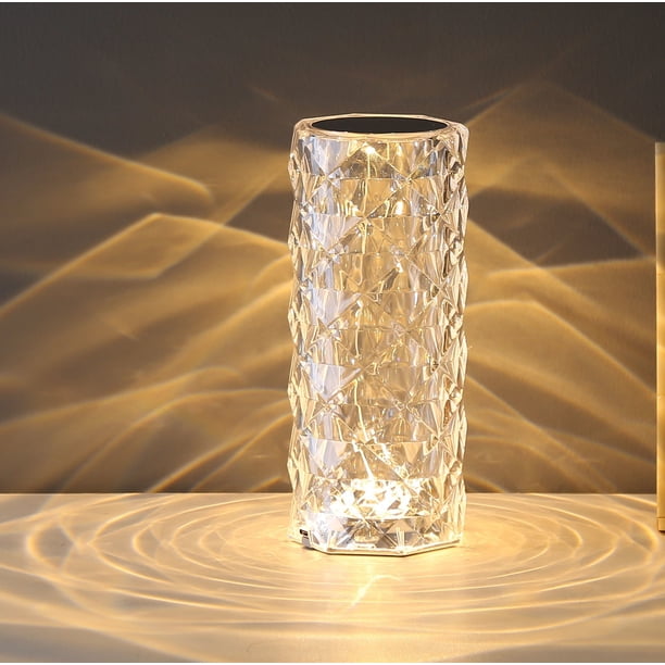 Lámpara de mesa decorativa Lámpara de cristal rosa Lámpara de ambiente Lámpara creativa Restaurante Dormitorio Sentido avanzado Regalo romántico Luz de noche