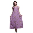 thumbnail image 1 of Bimba Robe Longue Maxi Imprimée à Bretelles Spaghetti Ajustables en Rayonne pour Femmes Boho-TTTG, 1 of 4
