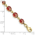 thumbnail image 3 of 14K Yellow Gold Enamel and Resin Ladybug Bracelet - 7", 3 of 5