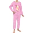 thumbnail image 2 of DISNIMO Salamander Pink Pajama Set for Kids Boys Long Sleeve Pajamas Size 7-8 Pj Pants Set Kids Pjs for Girls Pjs Sets Elastic Waist Long Top Girls Cute Sleep Wear Long, 2 of 7