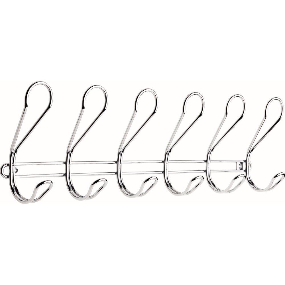 Franklin Brass Dolen 6Hook Wall Mounted Coat and Hat Rack, Chrome