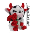 thumbnail image 3 of Klonfd Vache en Peluche avec Roses Rouges Vache Mignonne Vache en Peluche Douce Poupée Vache pour Enfants Parfaite pour la Saint-Valentin Anniversaire et la Maison, 3 of 6