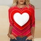 thumbnail image 1 of Xuyuer Womens Valentine T Shirts Love Heart Printed Graphic Tee Tops Spring Shirts Halloween Round Neck 3/4 Length Sleeve Graphic Tee Tops Fashion Casual Printed T-Shirt Top, 1 of 6