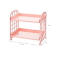 thumbnail image 2 of 2 Layers Kitchen Storage Rack Fruit Shelf Kitchan Pantry Space Saving Basin Pink, 2 of 4