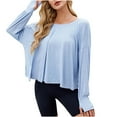 thumbnail image 5 of SDNall Athletic Long Sleeve Tops For Women，Womens Open Back Workout Top Long Sleeve Athletic Shirts Casual Crop Running Tee Y2K Yoga, 5 of 9