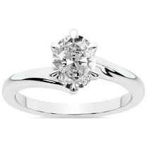 IGI Certified 4 Carat Oval Shape Lab Grown Diamond Engagement Ring | 14K White Gold | Seraphina Twist Prongs Solitaire Diamond Ring | FG-VS1-VS2 Quality Friendly Diamonds