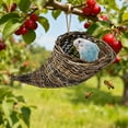 thumbnail image 4 of karymi Hand-Woven Horns-Shaped Wicker Birds Nests Natural Hanging Rest for Finches Canaries and Small Wilds Birds Family Gifts Home Decor Holiday Gifts, 4 of 9