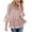 Pink, variant on Busydd Womens Tops Fashion Glittery 3/4 Length Sleeve T Shirts for Women Casual Solid Color Round Neck Pleated Tiered Womens T Shirts XL