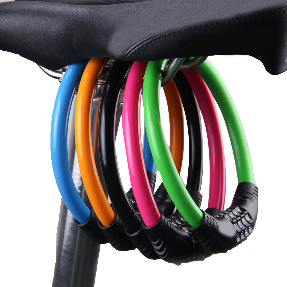 Durable Bicycle Helmet Lock Steel Wire Chain Cable 4 Digit Combination Password