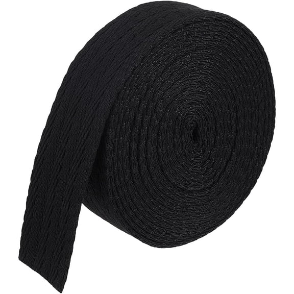 Polycotton 5 Yards Polycotton Ribbon Twill Tape Ribbon Herringbone Ribbon Garment Accessories Black 1-3/8~1-1/2 inch(35~38mm)