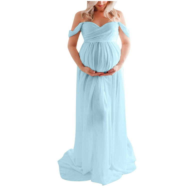 qolati Women Off Shoulder Maternity Dress for Photography Mermaid Slit Chiffon Gown Flowy Maternity Gown Baby Shower Maxi Photo Props Dress Sky Blue S 4 - Walmart.com qolati Women Off Shoulder Maternity Dress for Photography Mermaid Slit Chiffon Gown Flowy Maternity Gown Baby Shower Maxi Photo Props Dress Sky Blue S 4 - Walmart.com