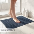 thumbnail image 3 of Yiannan 20x32 Inch Cotton Bath Rug, Soft Absorbent Non Slip Mat, Machine Washable Non Shedding, Fashionable Mat for Bathroom, Kitchen and Laundry,Navy Blue, 3 of 8