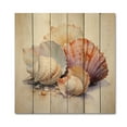 thumbnail image 3 of Designart "Watercolor White Seashells composition I" Animals Print on Natural Pine Wood, 3 of 5