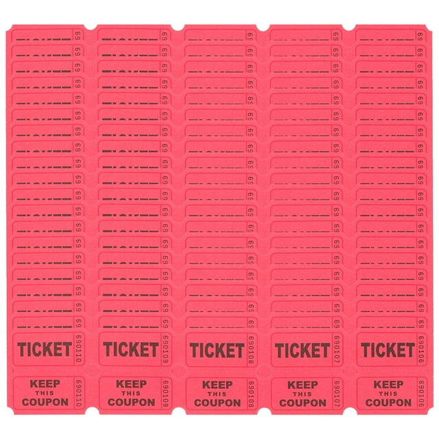 100 Pcs Billets de Tirage Billets de Parc d'Attractions Billets Universels Étiquette de Billets