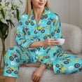 thumbnail image 6 of Hirioo Cartoon Monster Truck for Women's Pajama Sets 2 Piece Pjs Women's Long-Sleeved Pajama Set Button Down Sleepwear,S-XXL-Small, 6 of 7