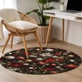 thumbnail image 4 of Round Rugs 3.3Ft, Christmas Round Area Rug Washable Indoor Throw Carpet, Poinsettia Xmas Balls Snowflake Soft Non Slip Circle Rug for Laundry Room Patio Home Decor Aesthetic, 4 of 8