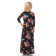thumbnail image 2 of Honey Vanilla Girls' Fit and Flare Maxi Dress Floral Black Red Small 5-6 Years, 2 of 4
