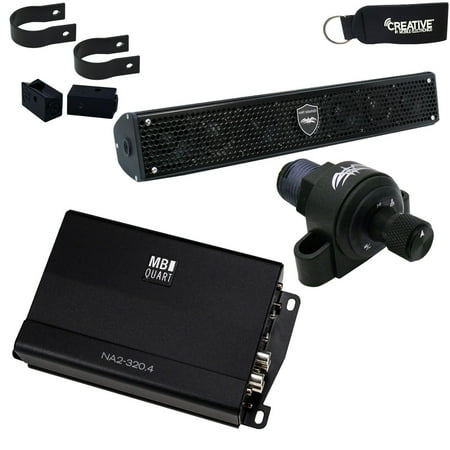 Wet Sounds Stealth-6-Core Soundbar, MB Quart NA2-320.4 Micro Amplifier & WW-BTVC Bluetooth Receiver / Controller