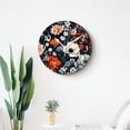 thumbnail image 4 of 10 Inch Wall Clock Battery Operated Silent Clock Decorative for Office, Kitchen, Outdoor, Living Room，Spring Beautiful Pelis Flower Tropical Plant Elegant, 4 of 4