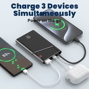 Aaoyun 22.5W 10000mAh Portable Power Pack with Built-in USB C Cable